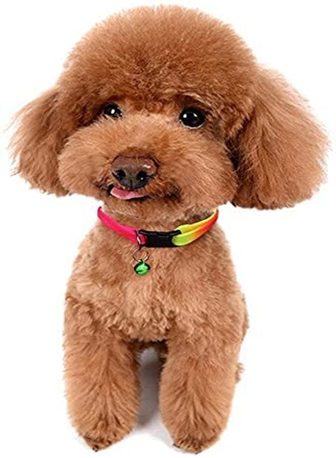 Pups&Pets Colorful Cat Collar with Bell, Adjustable Rainbow Collars for Cat Kitty Puppy Rabbit Small Animals - (Pack of 2) - Image 2